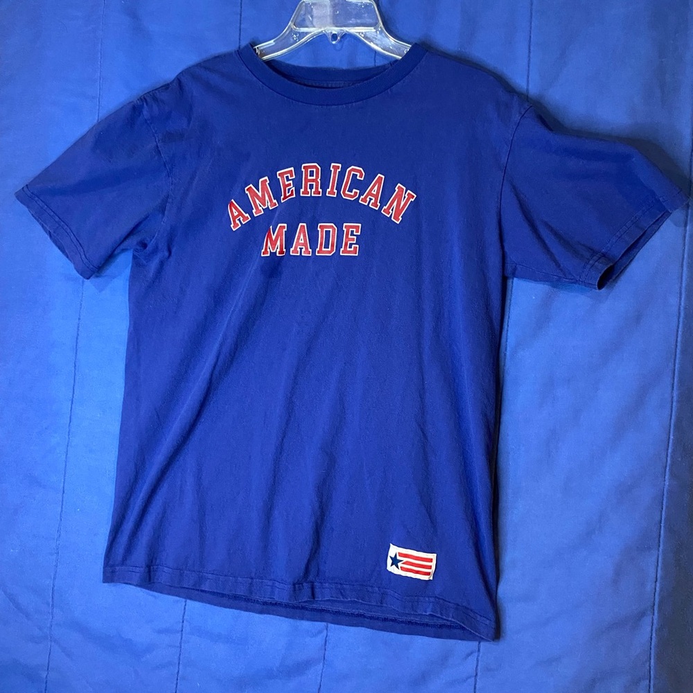 Blue 'American Made' Graphic Tee